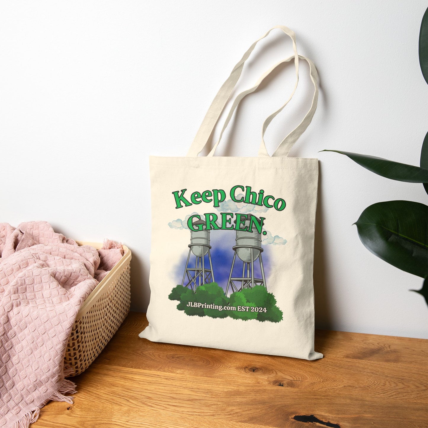Keep Chico Green Tote Bag - 100% Cotton
