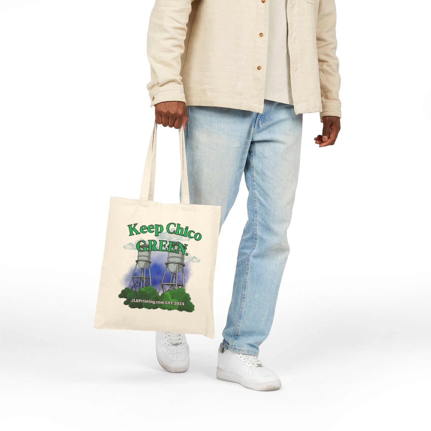 Keep Chico Green Tote Bag - 100% Cotton